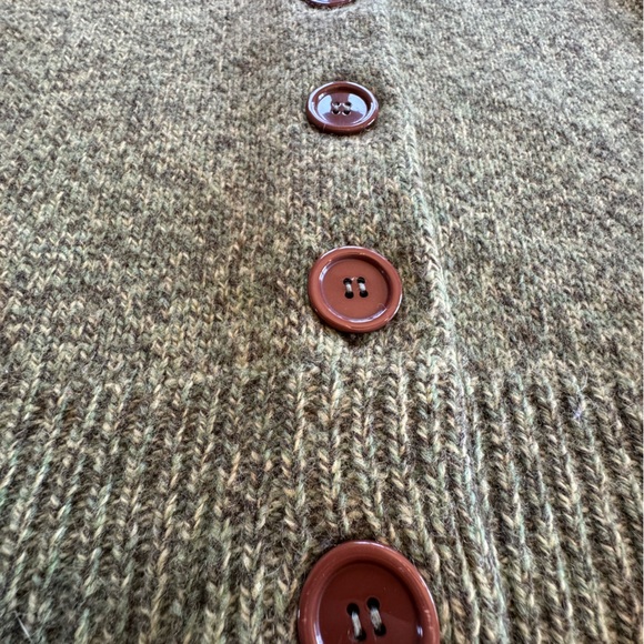 Anthropologie: Green Wool button down cardigan : Green - Picture 2 of 5